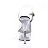 Pleaser - DELIGHT608 Sandaal met enkelband - Zwart/Transparant Product image
